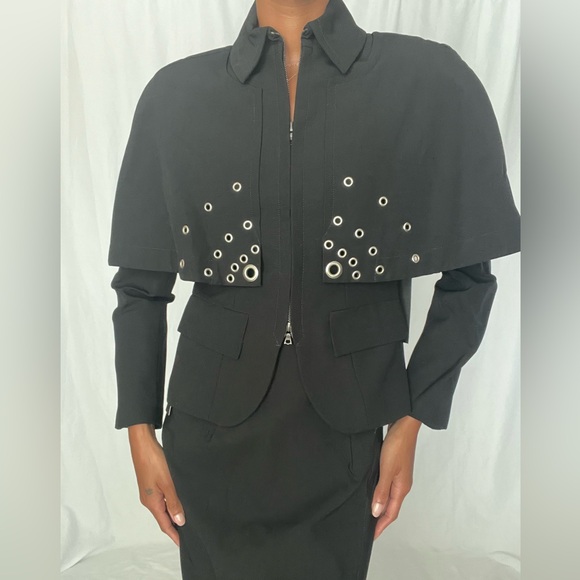 Local designer grommet jacket and skirt set - Picture 3 of 13